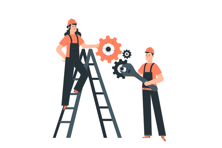 Website maintenance and support services illustration